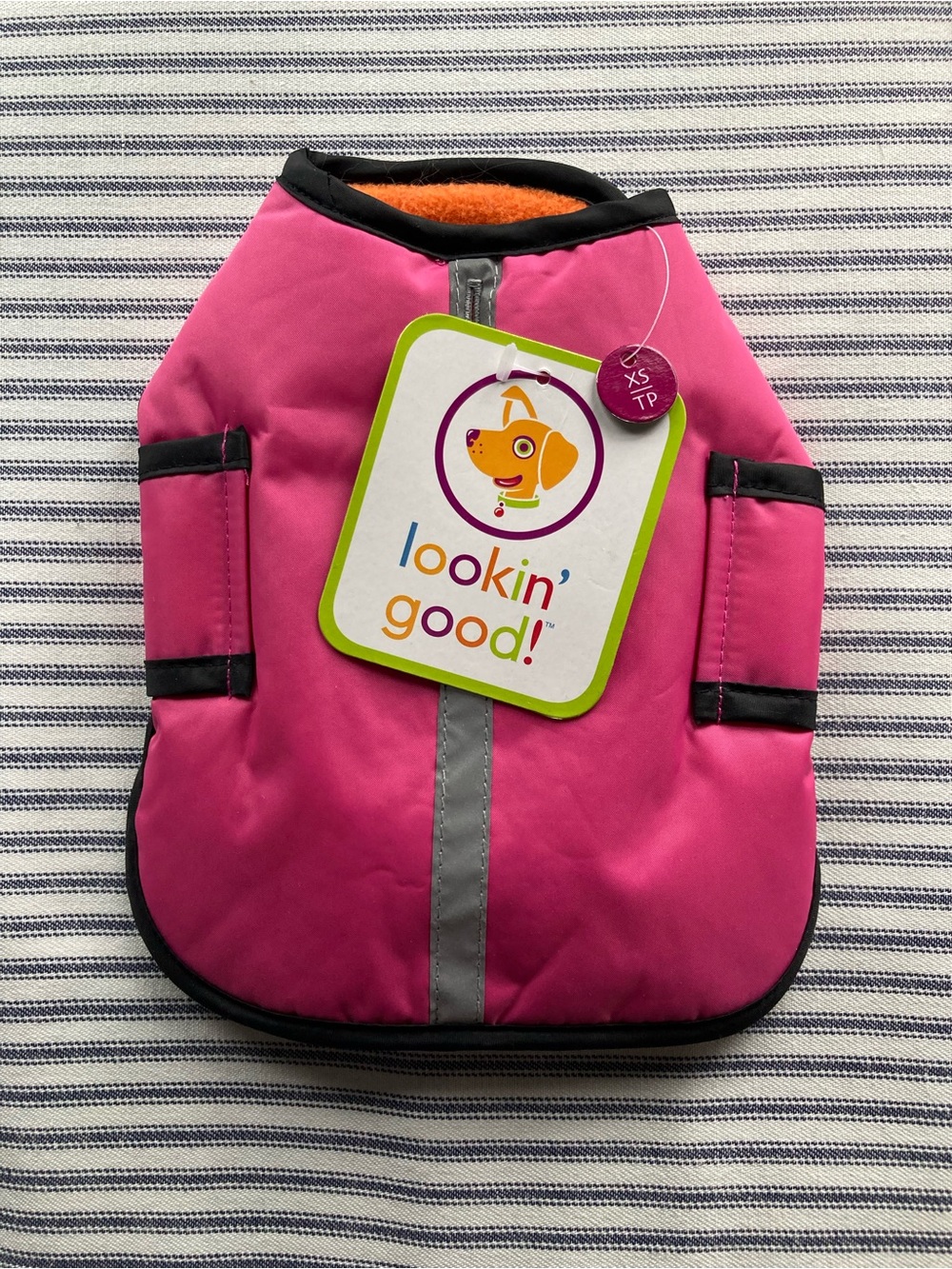 NWT Lookin’ Good Pink Dog/Cat Vest wOrange Fleece Lining, Size XS